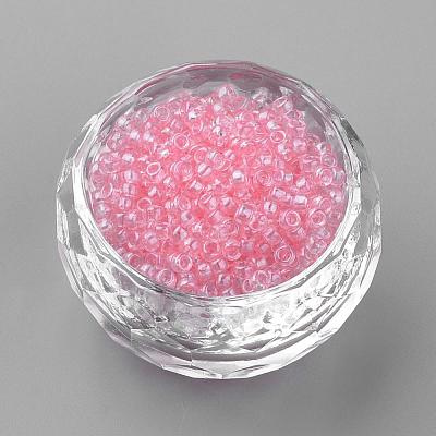 Transparent Colours Lustered Glass Round Seed Beads SEED-R044-04-1