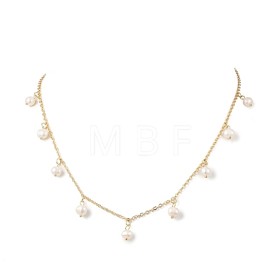 Natural Cultured Freshwater Pearl Potato Tassel Bib Necklaces NJEW-JN05697-1