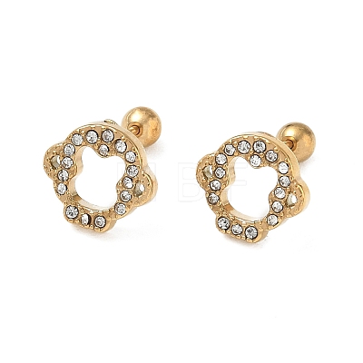 304 Stainless Steel Crystal Rhinestone Animal Cartilage Earrings SA-CBA1F7E-01G-03-1