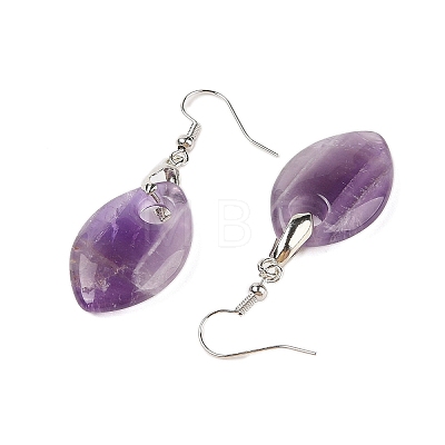 Natural Amethyst Dangle Earrings EJEW-F343-B04-1