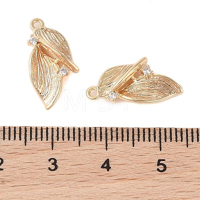 Brass Pendants with Clear Glass Rhinestone KK-N254-65G-1