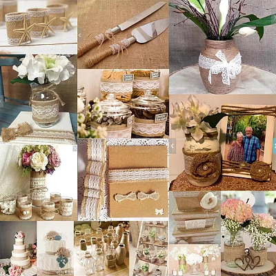 6 Rolls 6 Styles Burlap Ribbon OCOR-GF0006-40-1