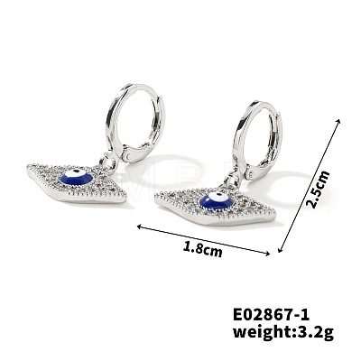 Hip-hop Fashion Copper & Micro Zirconia Hoop Earrings for Women BR3298-3-1