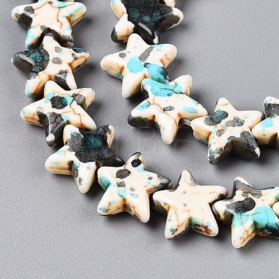 Spray Painted Synthetic Turquoise Beads Strands UNKW-T001-11H-1