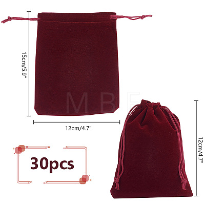   30Pcs Rectangle Velvet Pouches TP-PH0001-21A-1