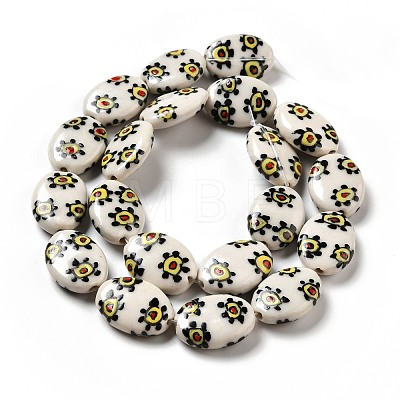 Handmade Printed Porcelain Beads PORC-F005-01D-1