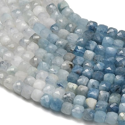 Gradient Color Natural Devil Blue Aquamarine Beads Strands G-NH0072-C01-02-1