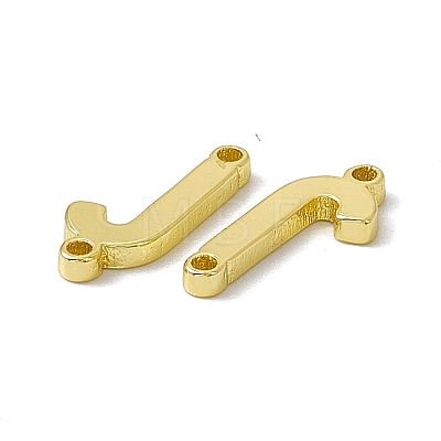 Rack Plating Brass Letter Connector Charms KK-C007-38G-J-1