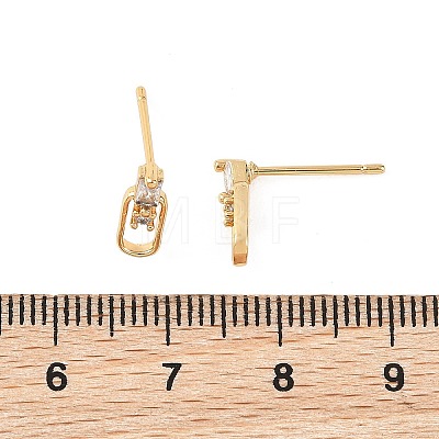 SHEGRACE Brass Micro Pave Cubic Zirconia Stud Earrings XGRQ4N622-727G-1