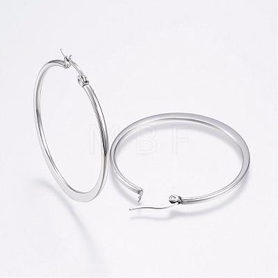 Tarnish Resistant 304 Stainless Steel Big Hoop Earrings EJEW-F105-19P-1