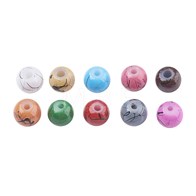 Drawbench Baking Painted Glass Beads GLAD-JP0001-02-4mm-1