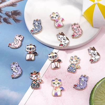 39Pcs 13 Style Rack Plating Alloy Pendants FIND-SZ0003-43-1