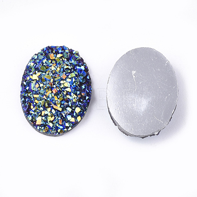 Electroplate Druzy Resin Cabochons X-CRES-T012-08B-1