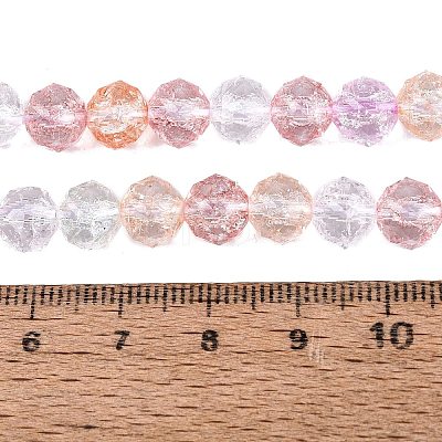 Transparent Crackle Glass Beads Strands GLAA-Q115-03A-1