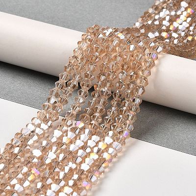 Transparent Electroplate Glass Beads Strands GLAA-F029-2mm-A12-1