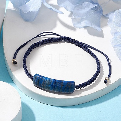 Adjustable Tube Natural Gemstone Braided Bracelets for Women BJEW-JB11006-03-1