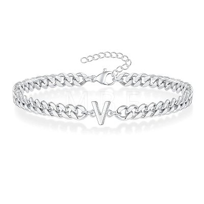 Letter 304 Stainless Steel Link Bracelets FS-WG7830E-46-1