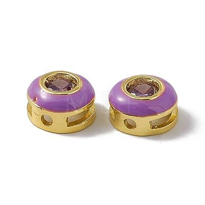 Rack Plating Brass Cubic Zirconia Beads KK-C007-15G-04-1