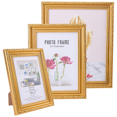 3Pcs 3 Styles Retro Resin Photo Frame Stand DJEW-WR0001-23-1