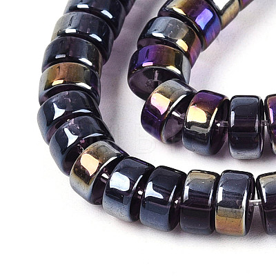 AB Color Plated Transparent Glass Beads Strands GLAA-T026-3x6mm-T11-1