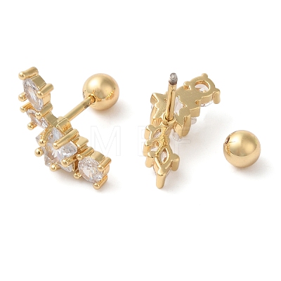 Star Brass Micro Pave Clear Cubic Zirconia Ear Plug Gauges EJEW-L289-01G-02-1