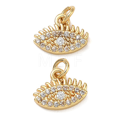 Brass Micro Pave Cubic Zirconia Charms CU-CBAF0F8-17C-G-1