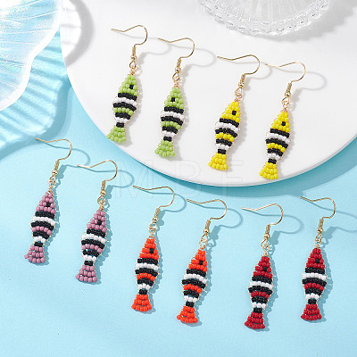 Handmade Glass Seed Beads Dangle Earrings EJEW-MZ00712-1