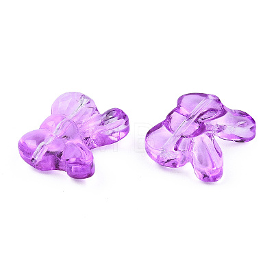 Transparent Spray Painted Glass Beads GLAA-N035-025-C01-1