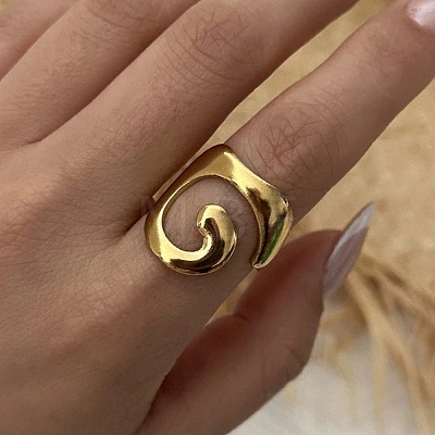 Irregular Brass Cuff Open Rings for Women KK-CBA8D1E-02A-G-1
