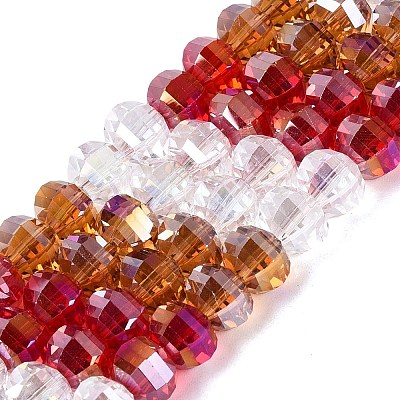 Electroplate Transparent Glass Beads Strands EGLA-N022-14A-B04-1