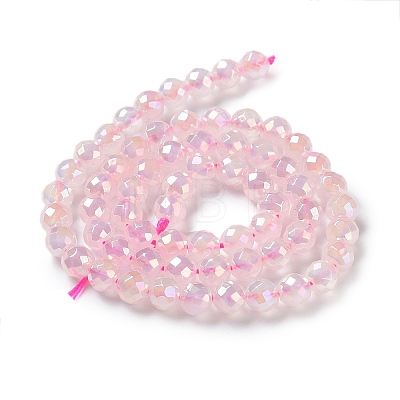 Electroplated Natural Rose Quartz Beads Strands G-Z038-A03-01AB-1
