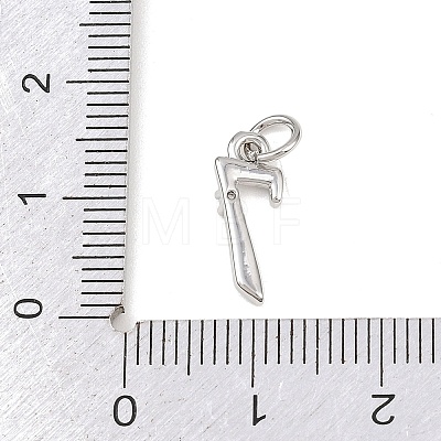 Brass Micro Pave Clear Cubic Zirconia Charms KK-P339-27P-07-1