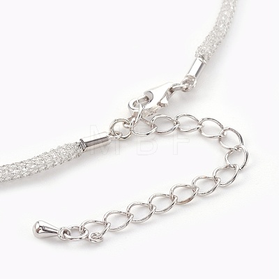 Brass Mesh Chain Necklaces NJEW-F241-02P-1