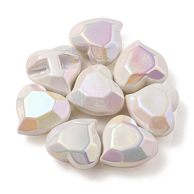 UV Plating Rainbow Iridescent Acrylic Beads OACR-P010-03I-1