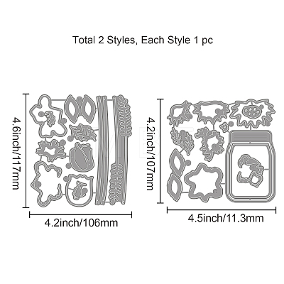 Carbon Steel Cutting Dies Stencils DIY-WH0309-1112-1