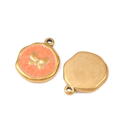 304 Stainless Steel Enamel Pendants STAS-P425-01G-10-1