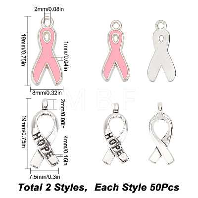 100Pcs 2 Style Alloy & Enamel Pendants DIY-SC0021-39-1
