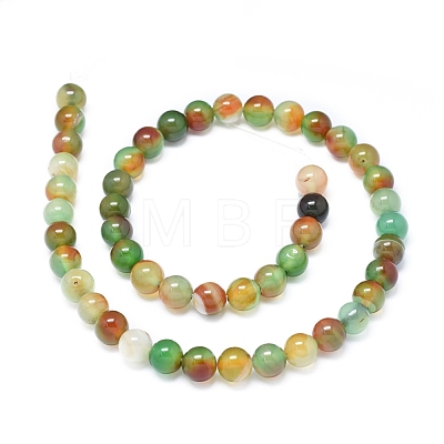 Natural Banded Agate/Striped Agate Beads Strands G-D0005-22-8mm-1