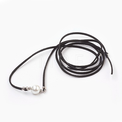 Faux Suede Cord Bracelets & Necklaces Jewelry Sets SJEW-JS00983-1
