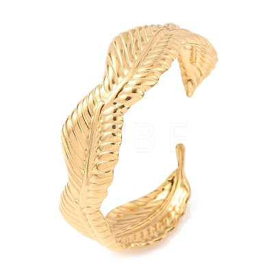 304 Stainless Steel Cuff Bangles for Women BJEW-C155-01E-G-1