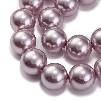 Baking Painted Pearlized Glass Pearl Round Bead Strands PEAR-H019-02E-03-1