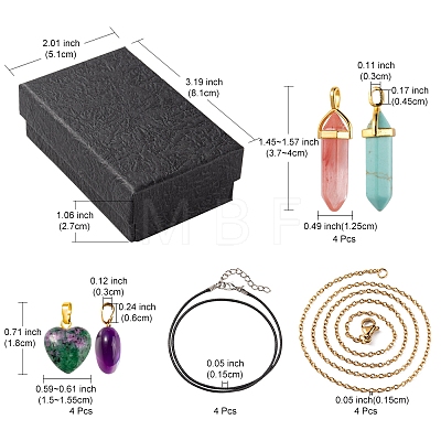 DIY Gemstone Necklace Making Kit DIY-FS0003-58-1