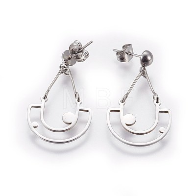 304 Stainless Steel Chandelier Earrings EJEW-I223-08-1