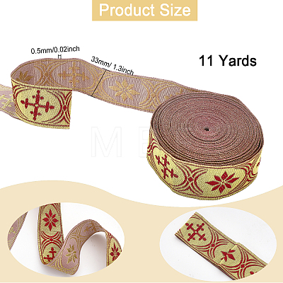 Ethnic Style Polyester Jacquard Ribbon OCOR-WH0079-19B-1