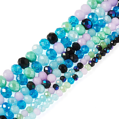 6 Strands 3 Styles Glass Beads Strands EGLA-TA0013-71A-1