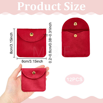 12Pcs Velvet Jewelry Storage Bags with Snap Button for Earrings Rings Bracelets ABAG-UN0001-17B-1