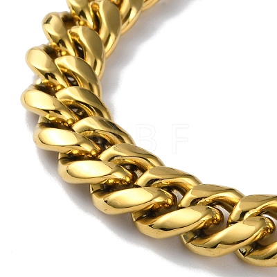 Ion Plating(IP) 304 Stainless Steel Cuban Link Chain Necklaces NJEW-P288-12G-1
