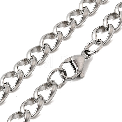 Tarnish Resistant 304 Stainless Steel Twisted Chain Curb Chain Necklaces NJEW-V0323-07-1