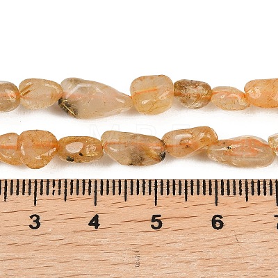 Natural Gold Rutilated Quartz Beads Strands G-C272-01-1