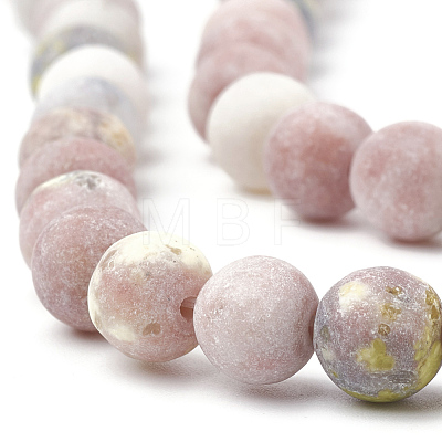 Natural Marble and Sesame Jasper/Kiwi Jasper Beads Strands X-G-T106-289-1